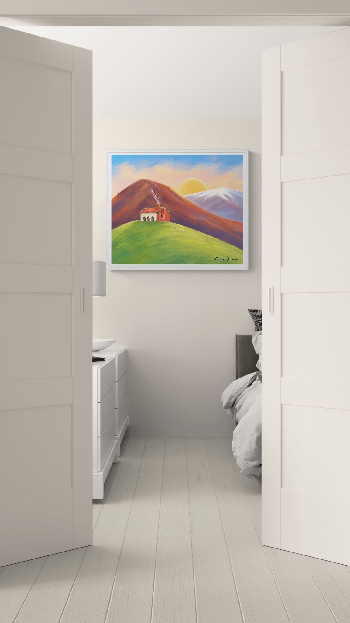 Morning Light on the Hill  Original Painting Instant Digital Download