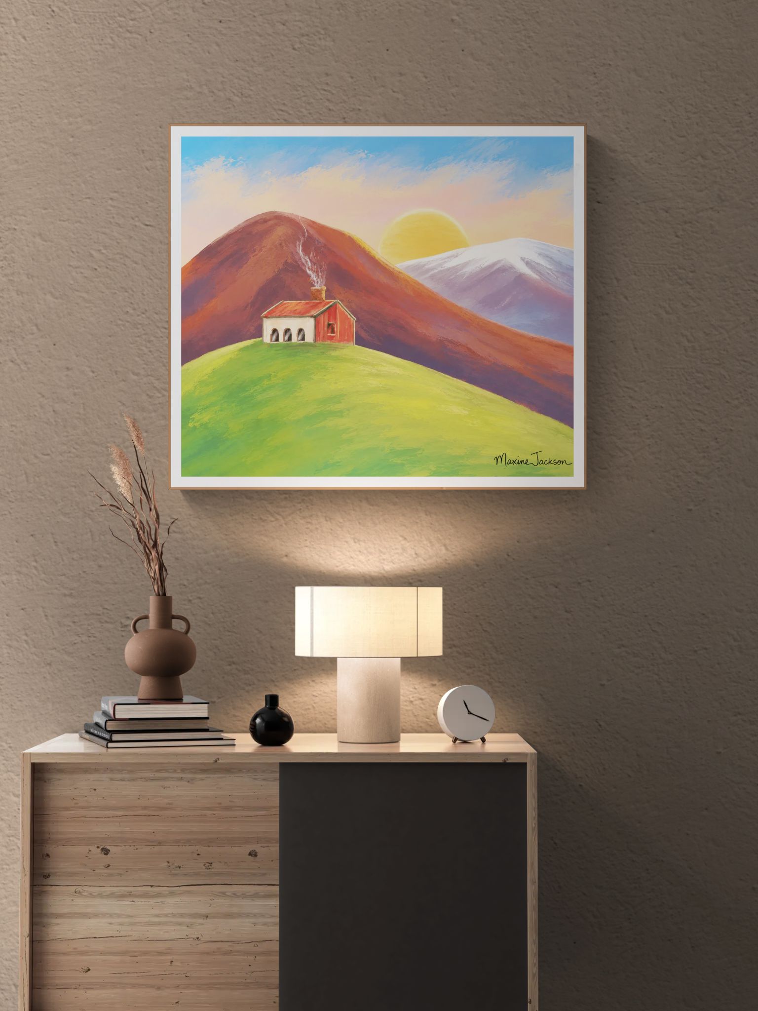 Morning Light on the Hill  Original Painting Instant Digital Download