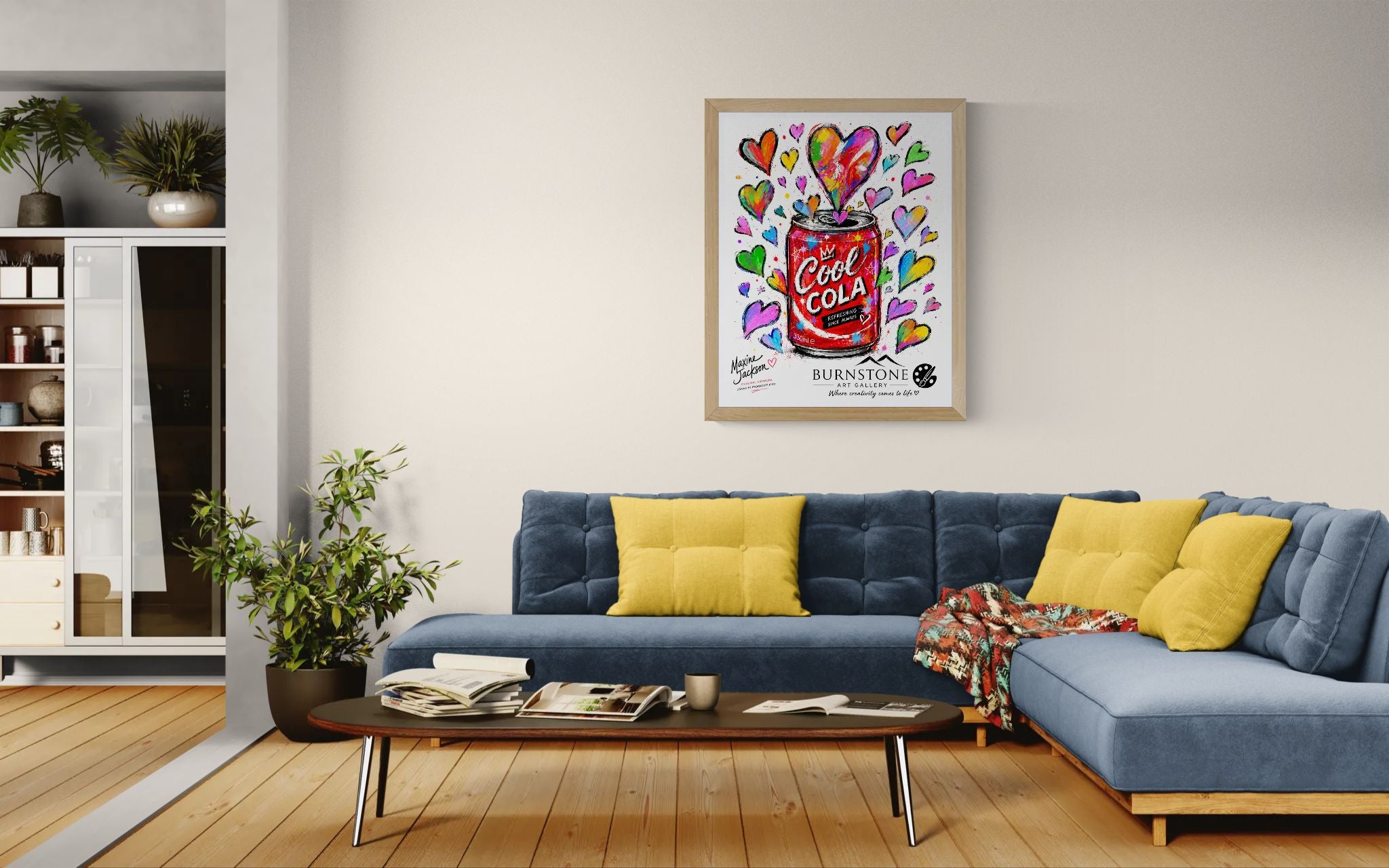 Cool Cola – Original Pop Art Digital Artwork | Colourful Hearts