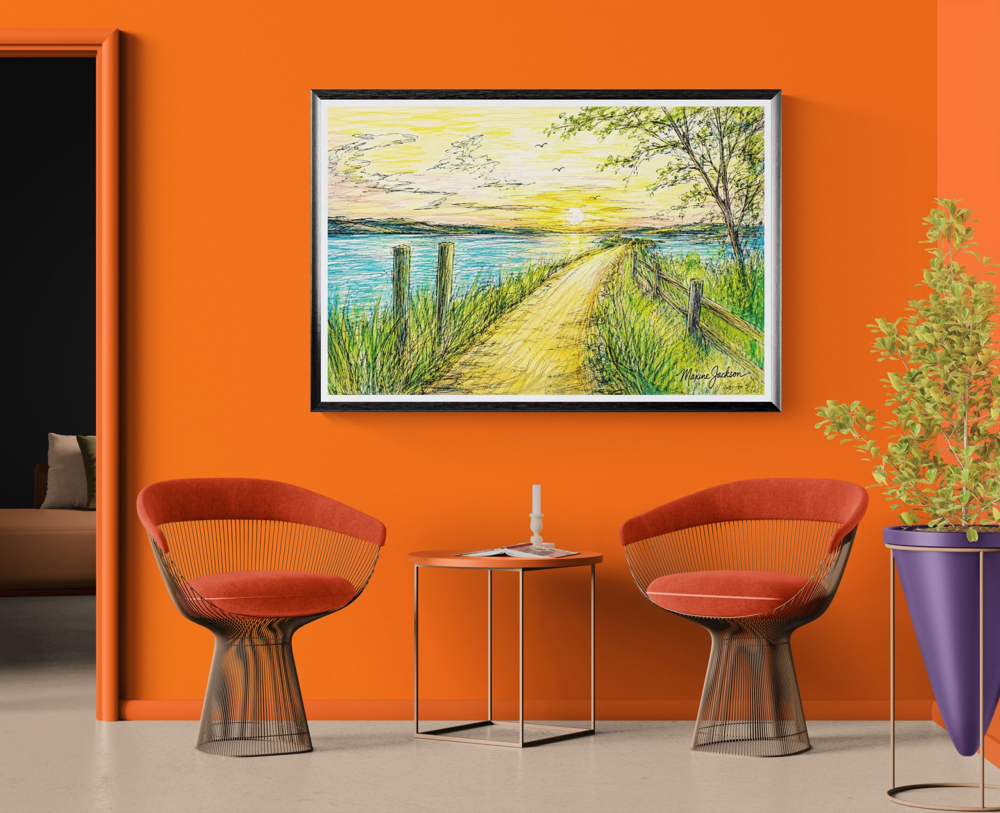 Over the Bridge Instant Digital Download of an Original Acrylic Painting