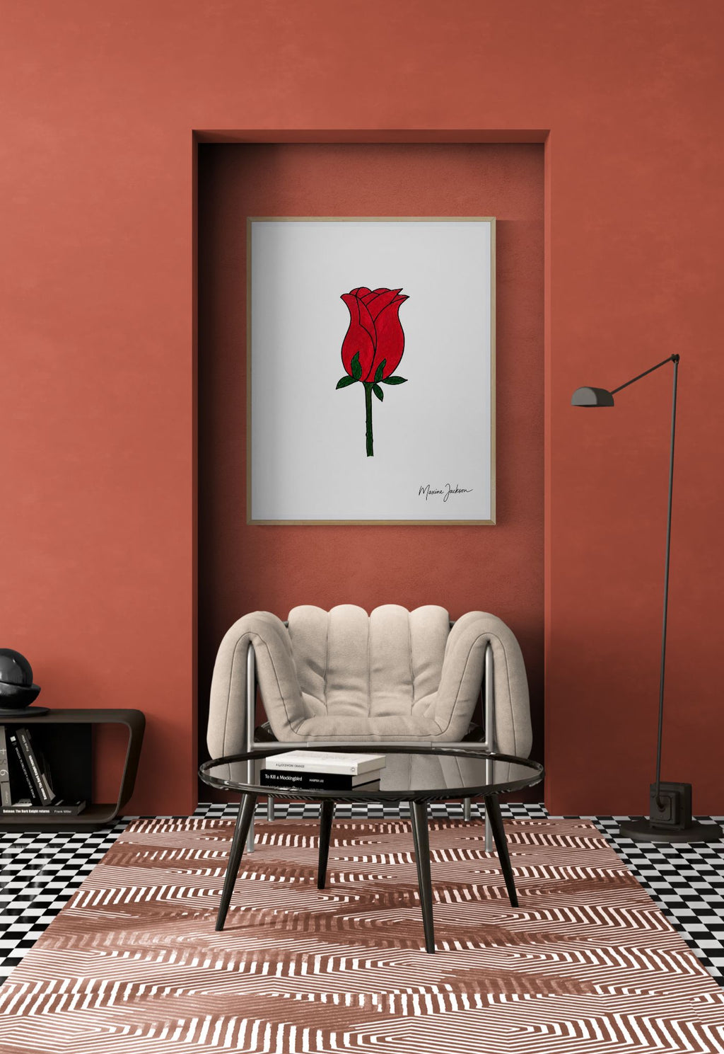 The Promise Rose – Original Hand-Drawn Acrylic Artwork - Digital Download