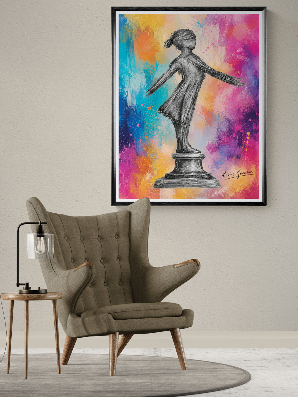 Standing Strong – Colourful Abstract Figurative Art by Maxine Jackson