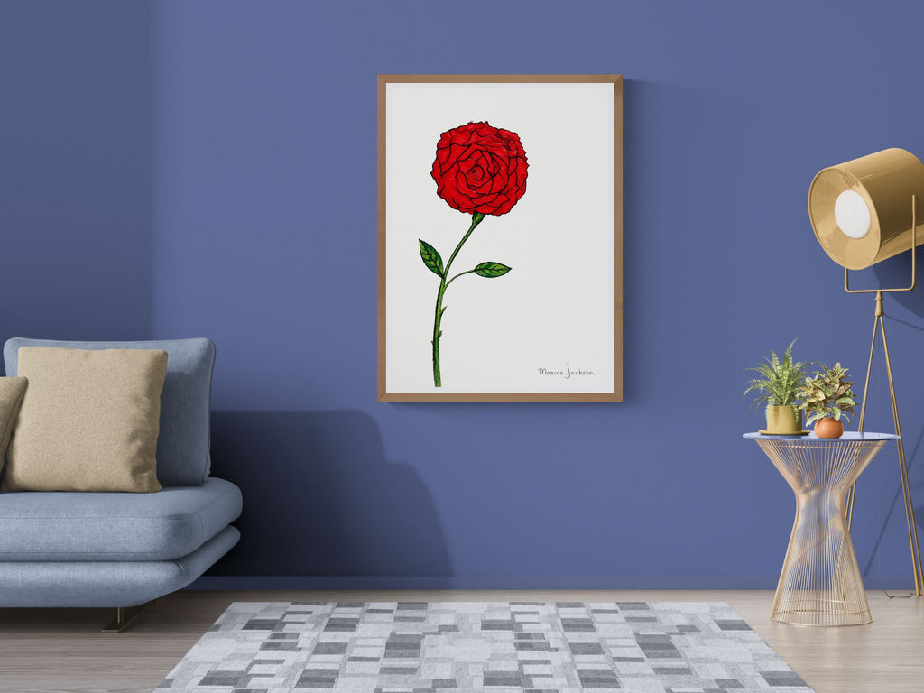 Scarlet Rose Printable Wall Art Red Rose Digital Download Maxine Jackson