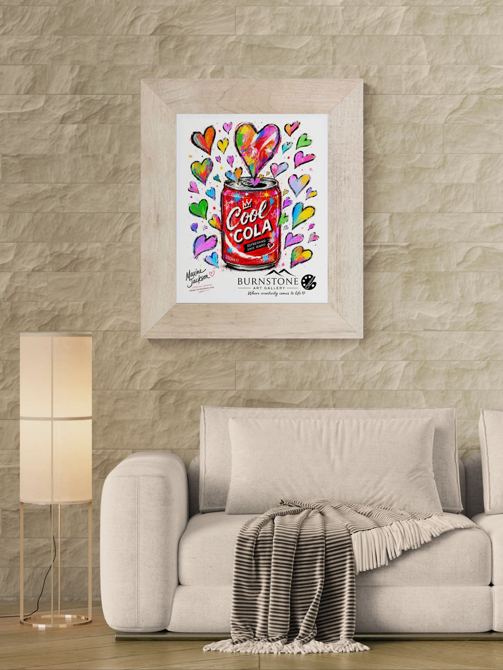 Cool Cola – Original Pop Art Digital Artwork | Colourful Hearts