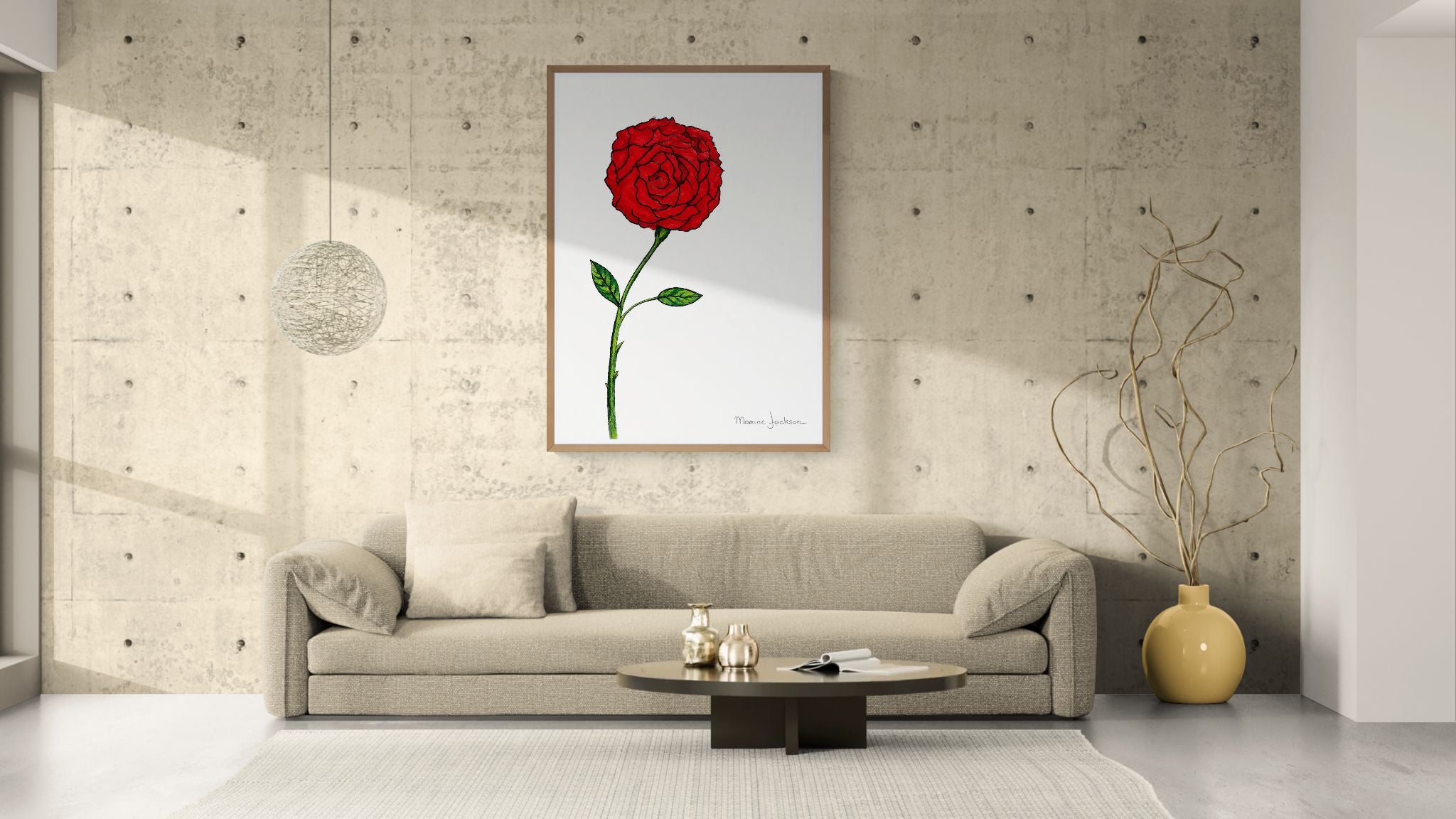 Scarlet Rose Printable Wall Art Red Rose Digital Download Maxine Jackson