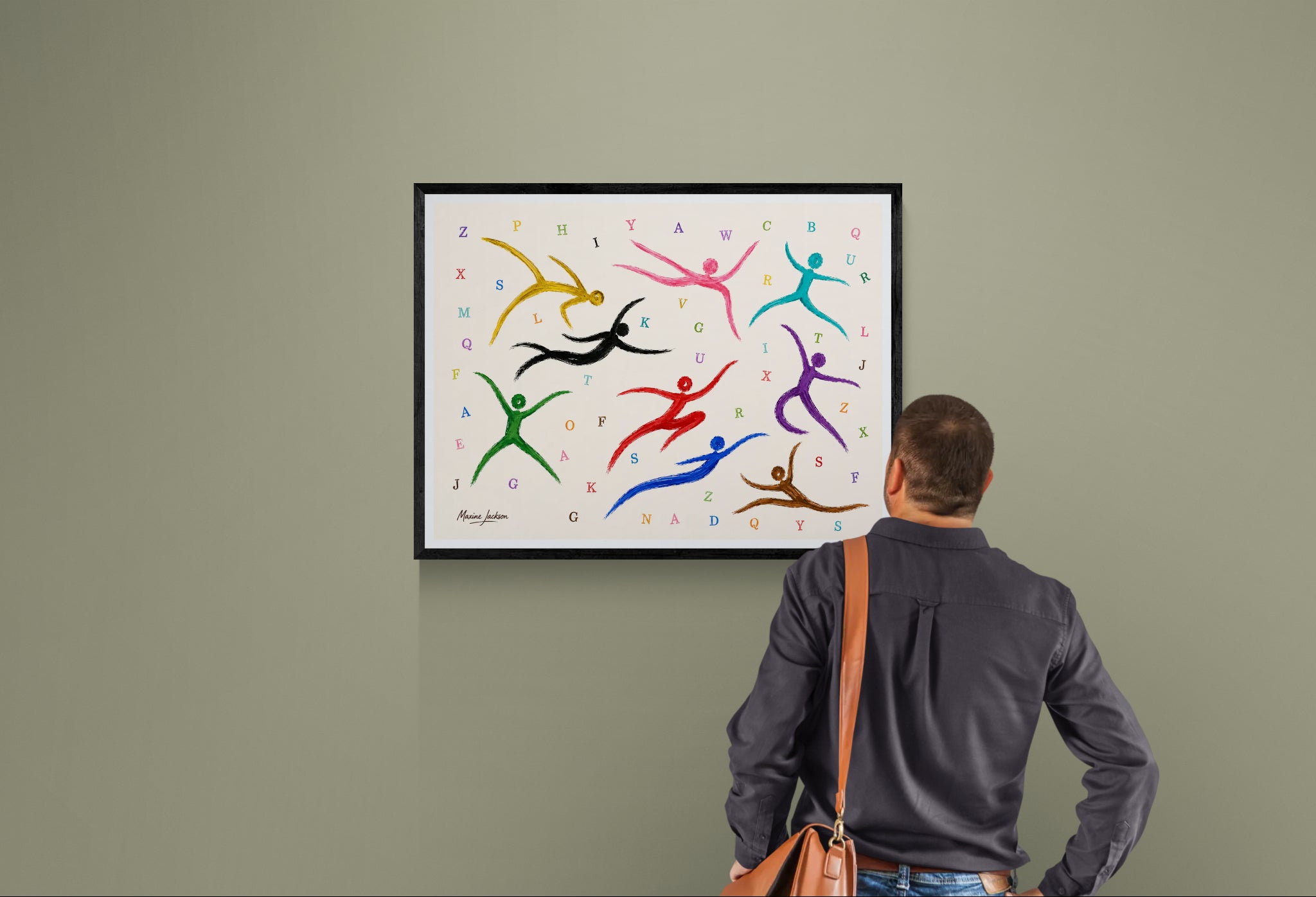 Alphabet in Motion – Colourful Abstract Figurative Art Print