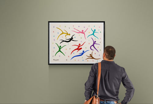 Alphabet in Motion – Colourful Abstract Figurative Art Print