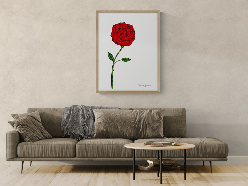 Scarlet Rose Printable Wall Art Red Rose Digital Download Maxine Jackson