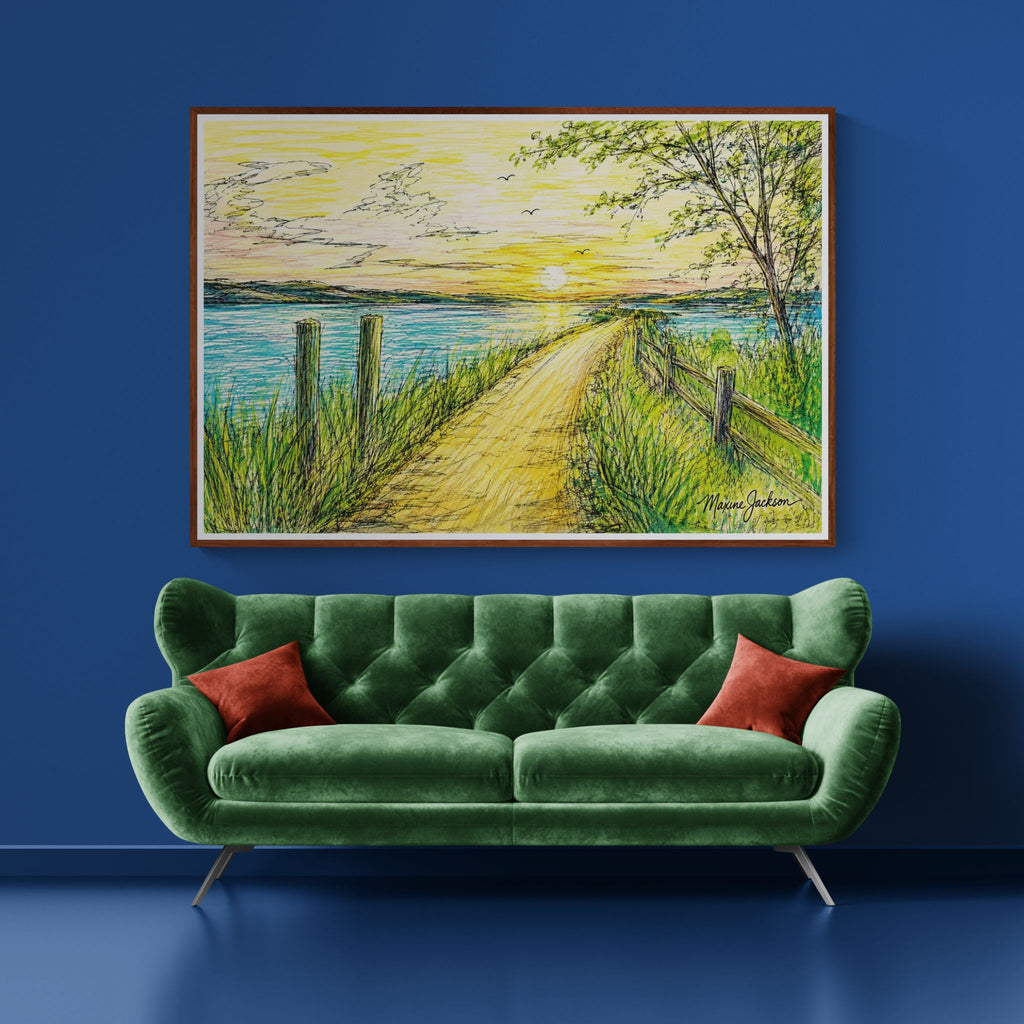 Over the Bridge Instant Digital Download of an Original Acrylic Painting