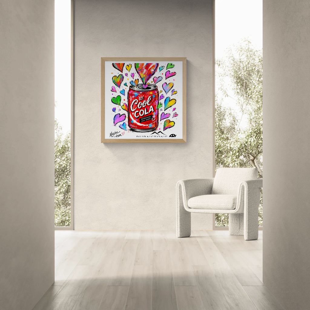 Cool Cola – Original Pop Art Digital Artwork | Colourful Hearts