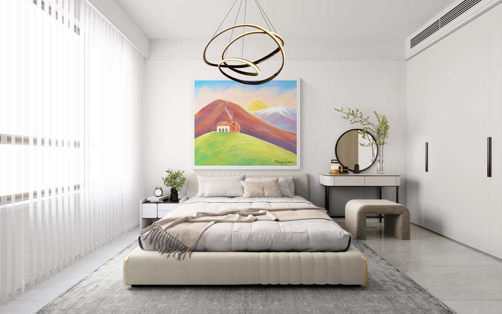 Morning Light on the Hill  Original Painting Instant Digital Download