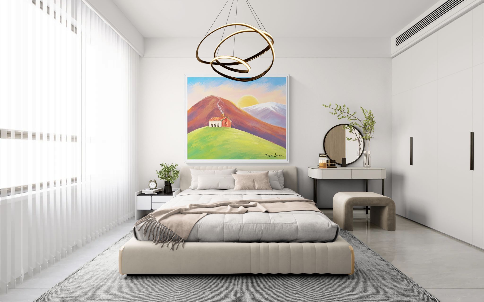 Morning Light on the Hill  Original Painting Instant Digital Download