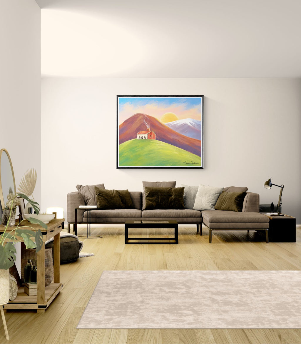 Morning Light on the Hill  Original Painting Instant Digital Download