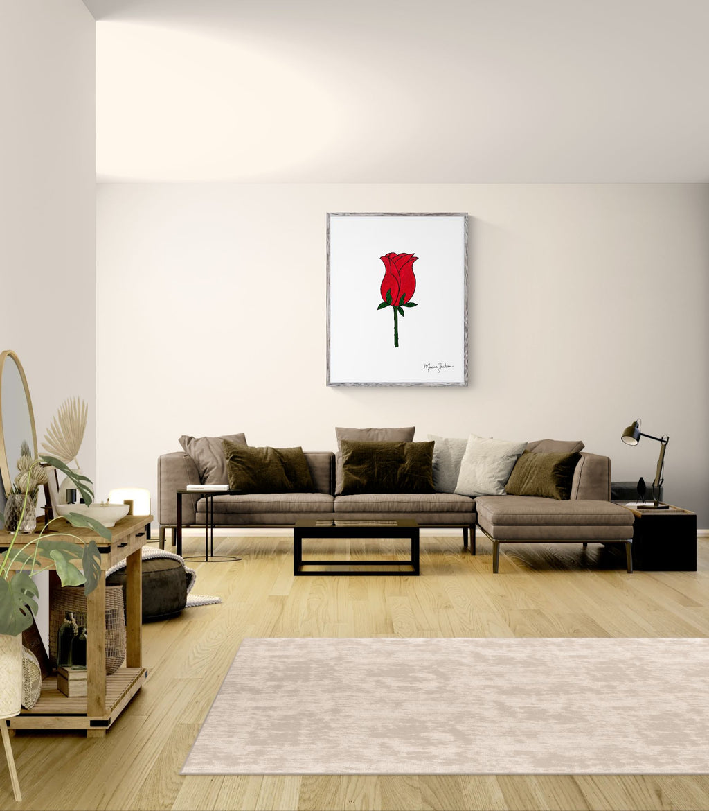 The Promise Rose – Original Hand-Drawn Acrylic Artwork - Digital Download