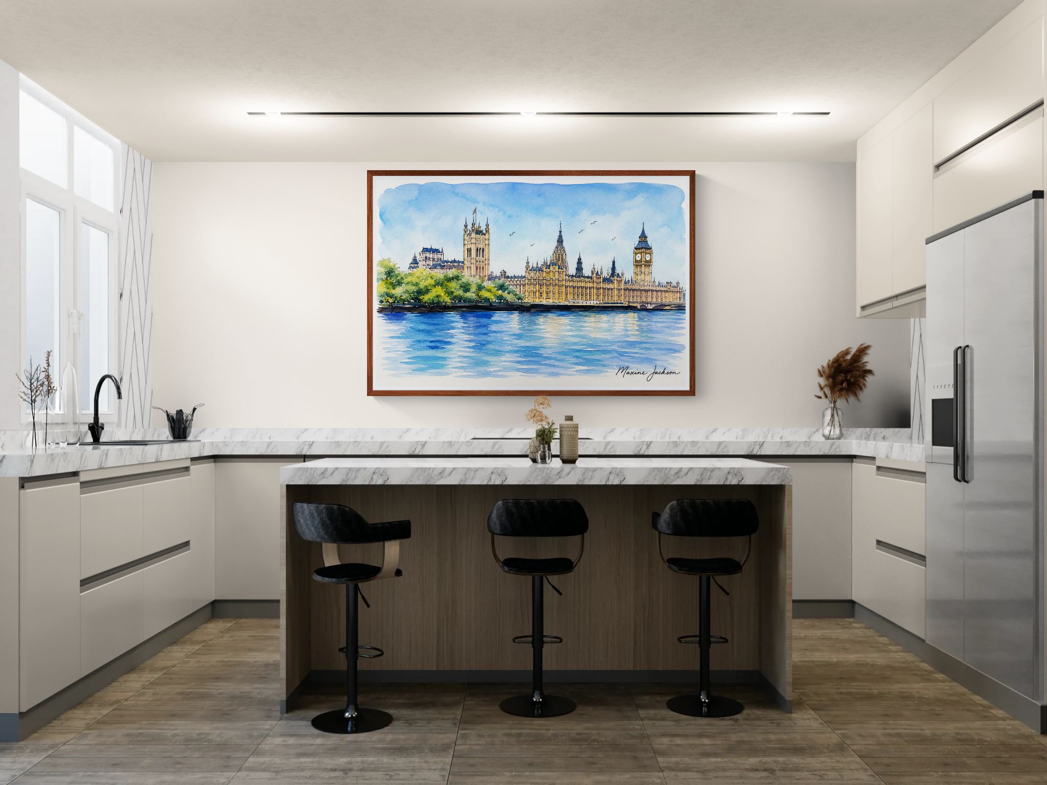 Westminster In Watercolours Digital Painting