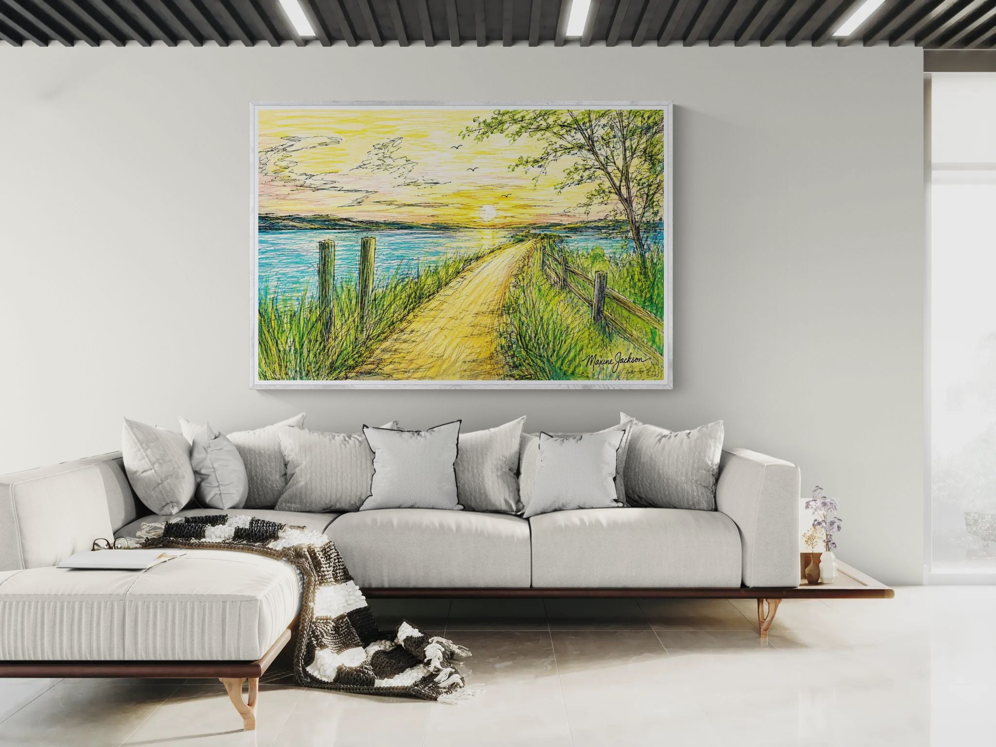 Over the Bridge Instant Digital Download of an Original Acrylic Painting