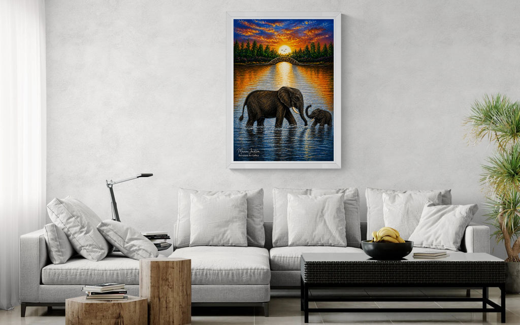 Mother & Baby Elephant – Printable Download