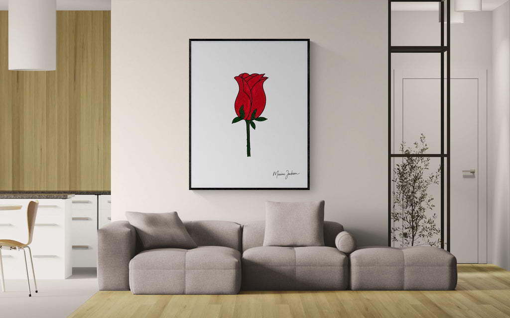 The Promise Rose – Original Hand-Drawn Acrylic Artwork - Digital Download