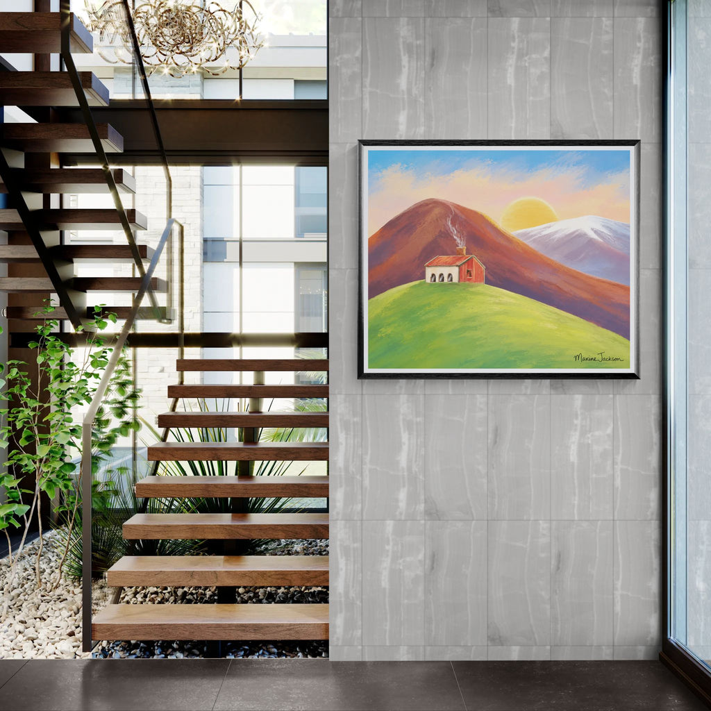 Morning Light on the Hill  Original Painting Instant Digital Download