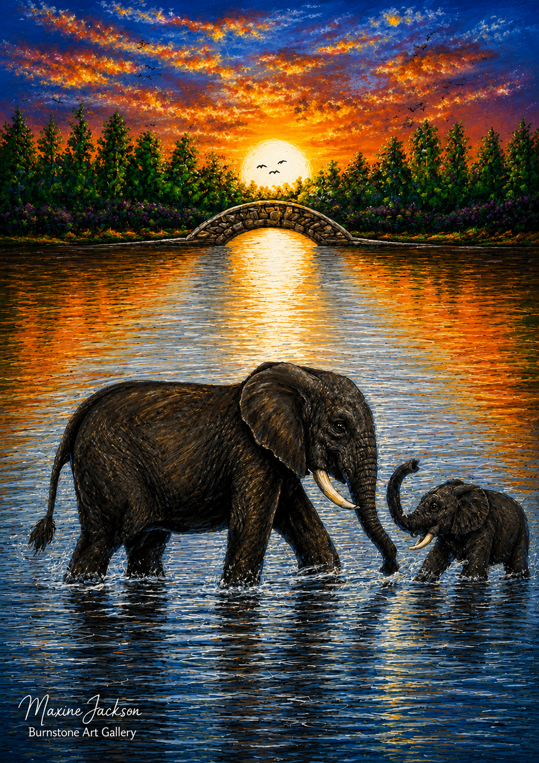 Mother & Baby Elephant – Printable Download