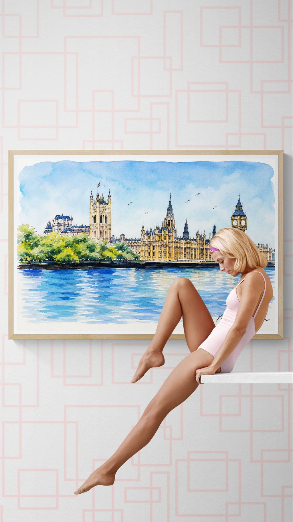 Westminster In Watercolours Digital Painting