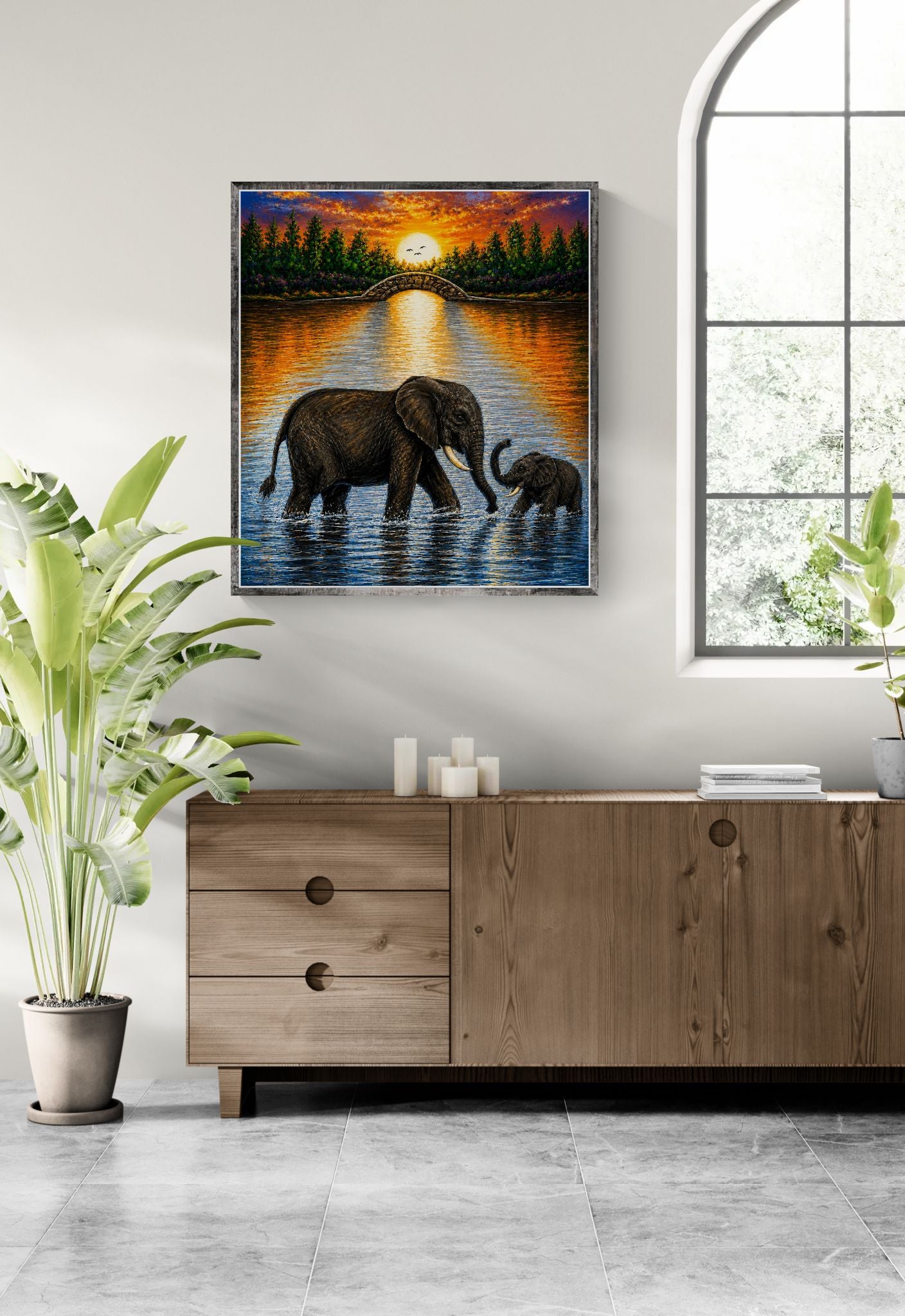 Mother & Baby Elephant – Printable Download