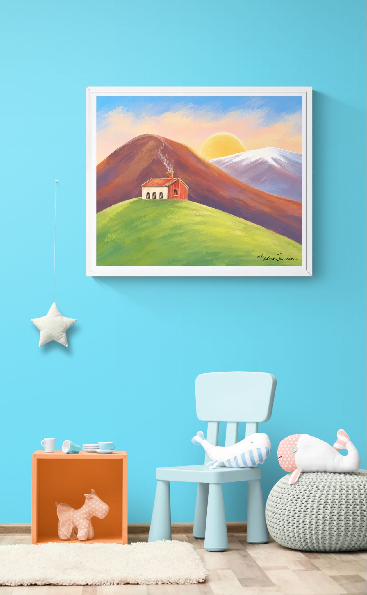 Morning Light on the Hill  Original Painting Instant Digital Download