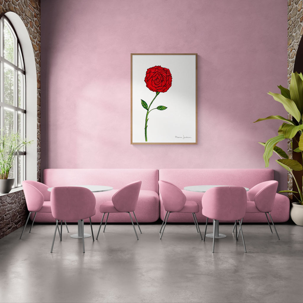 Scarlet Rose Printable Wall Art Red Rose Digital Download Maxine Jackson