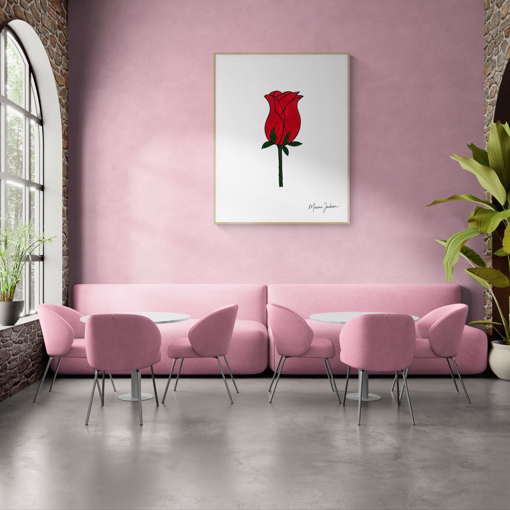 The Promise Rose – Original Hand-Drawn Acrylic Artwork - Digital Download