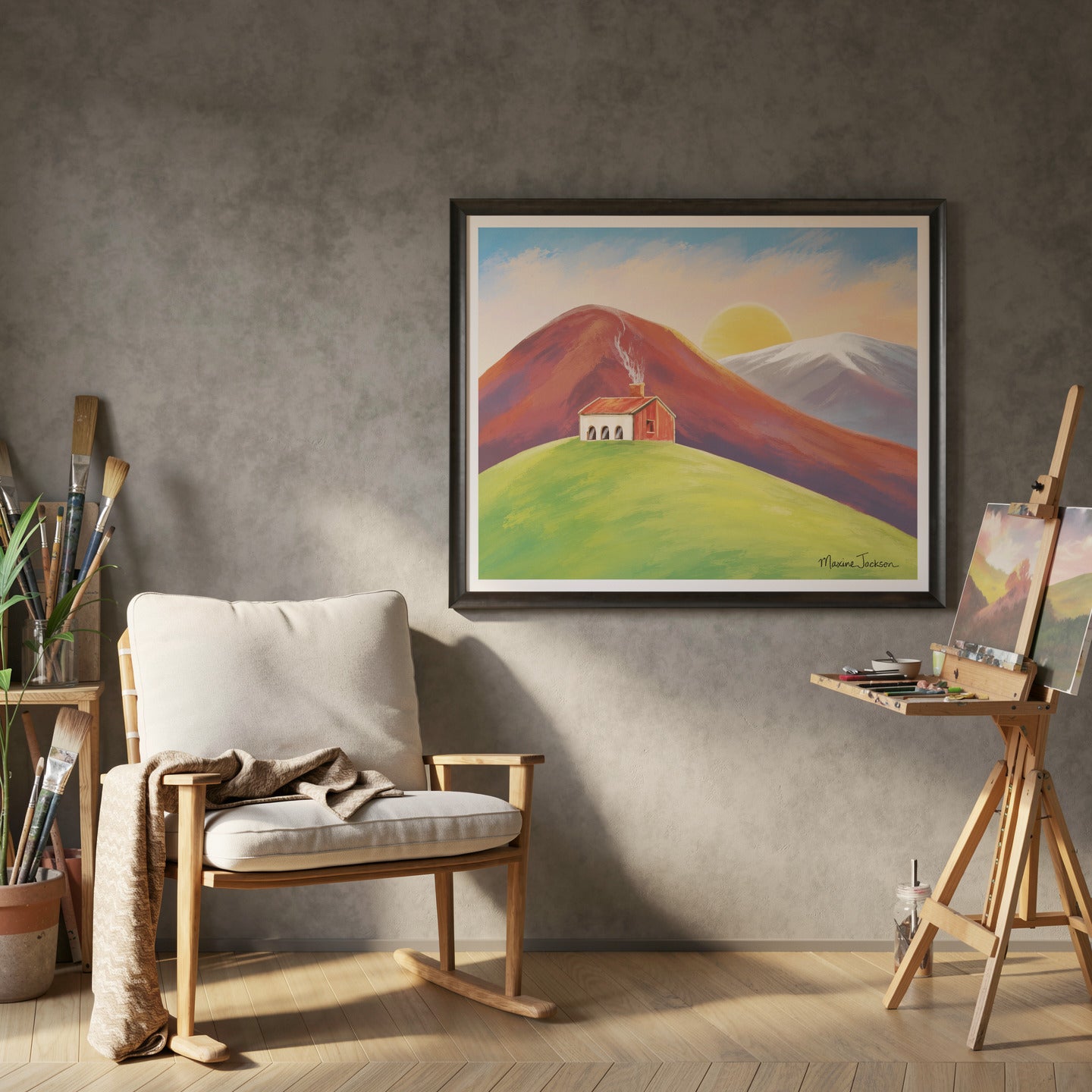 Morning Light on the Hill  Original Painting Instant Digital Download