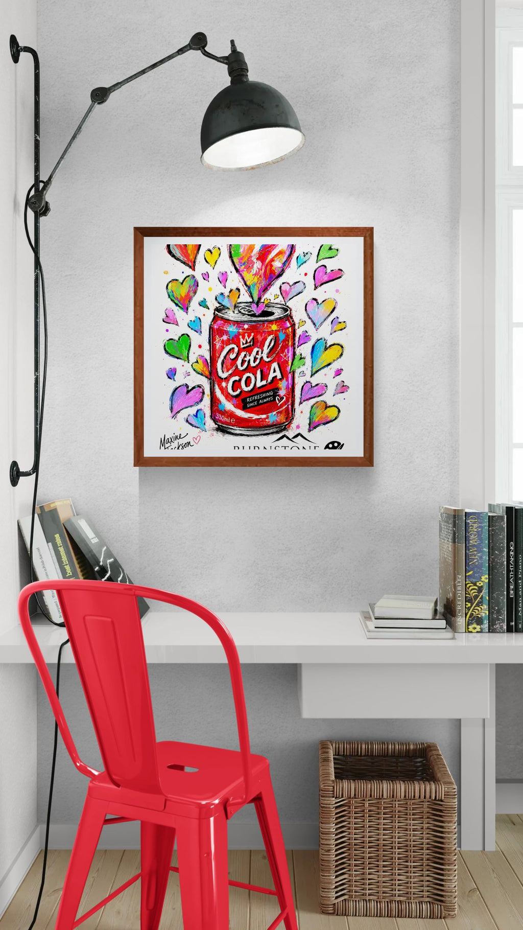 Cool Cola – Original Pop Art Digital Artwork | Colourful Hearts