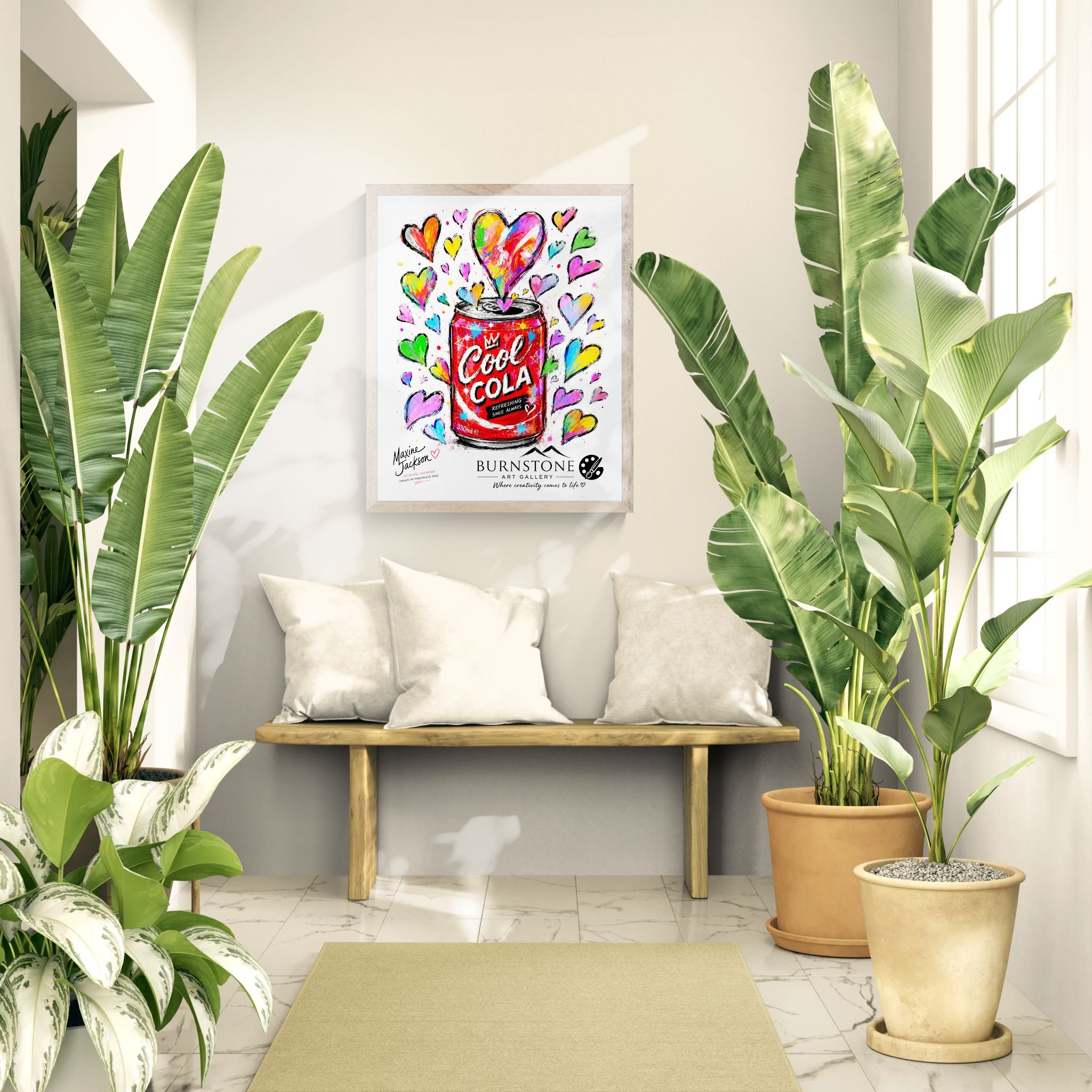 Cool Cola – Original Pop Art Digital Artwork | Colourful Hearts