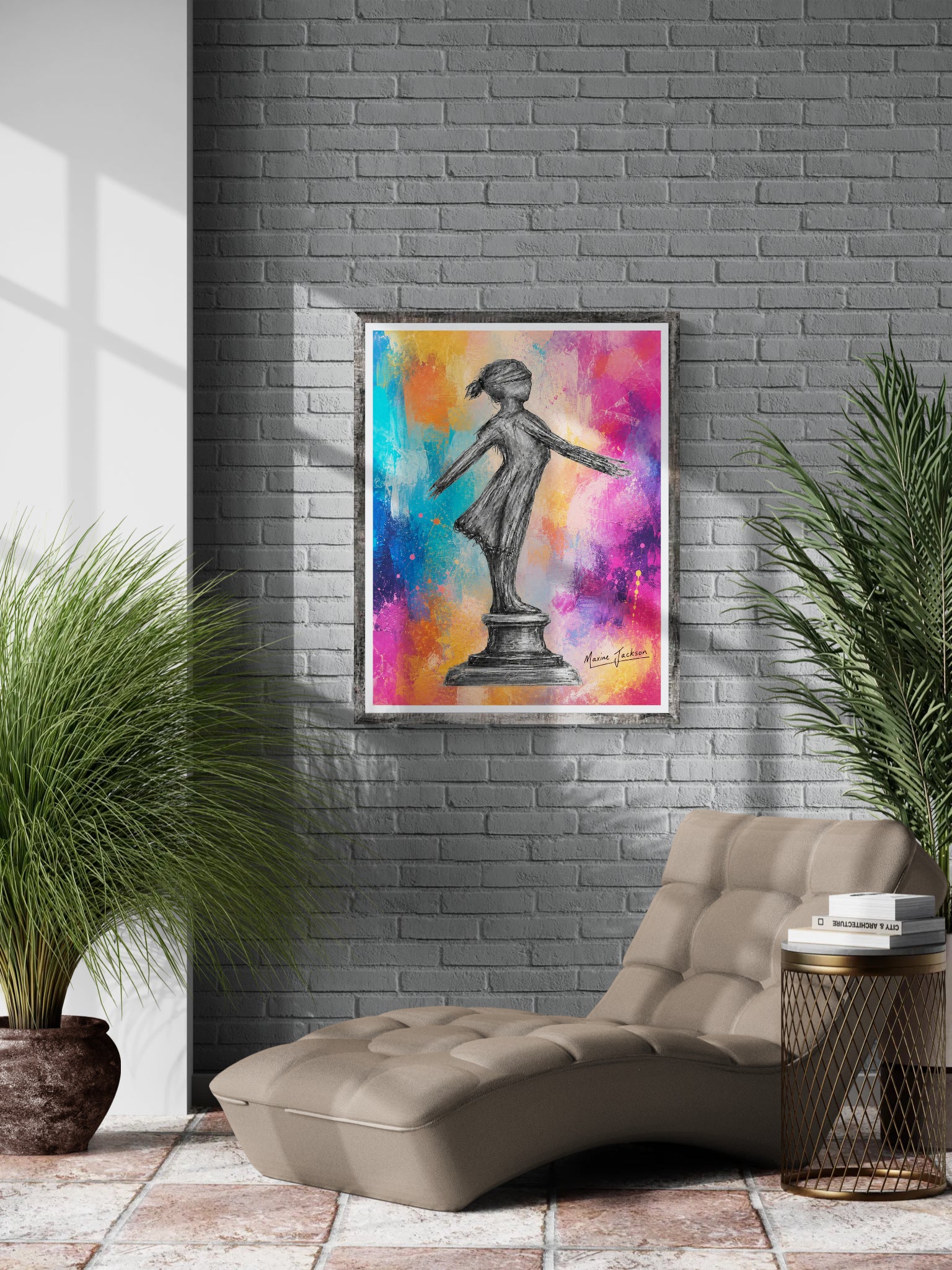Standing Strong – Colourful Abstract Figurative Art by Maxine Jackson