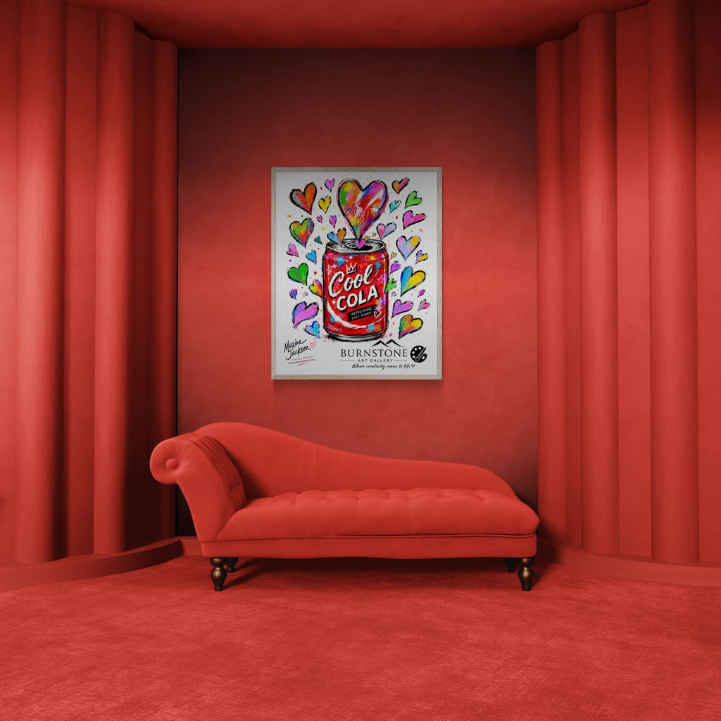Cool Cola – Original Pop Art Digital Artwork | Colourful Hearts