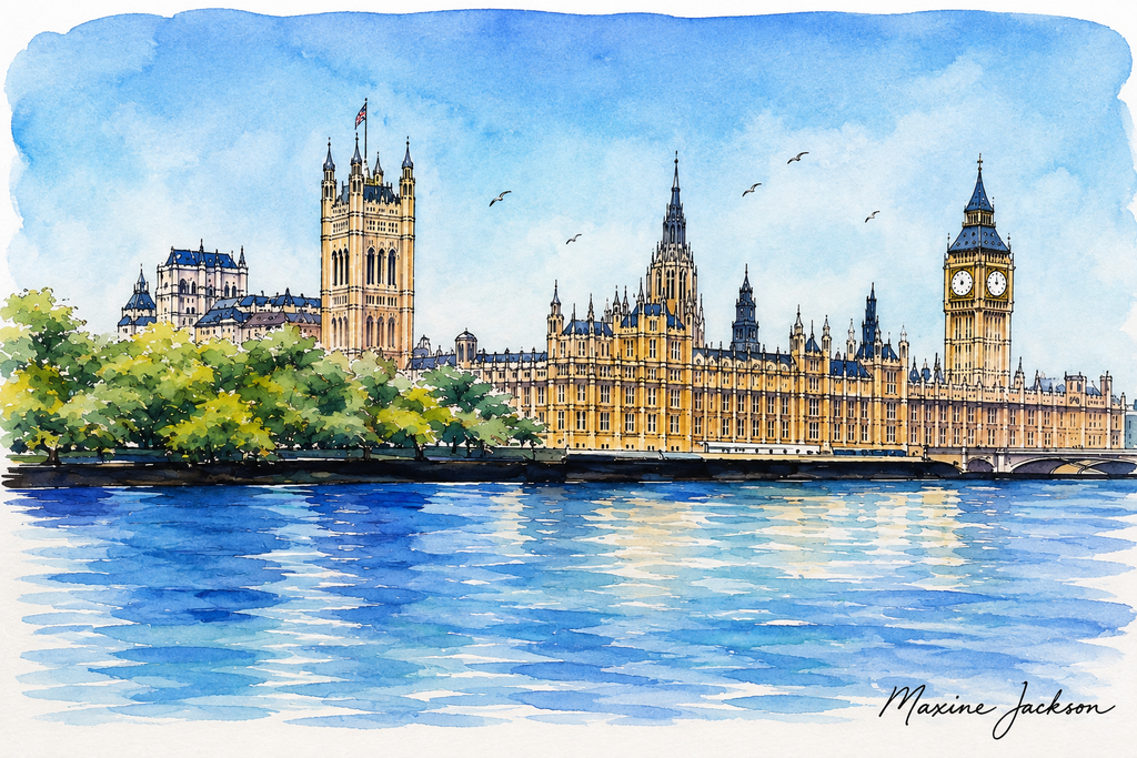 Westminster In Watercolours Digital Painting