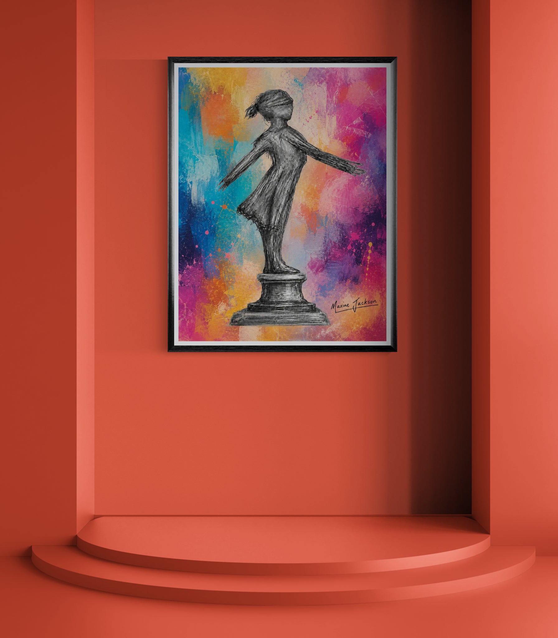 Standing Strong – Colourful Abstract Figurative Art by Maxine Jackson