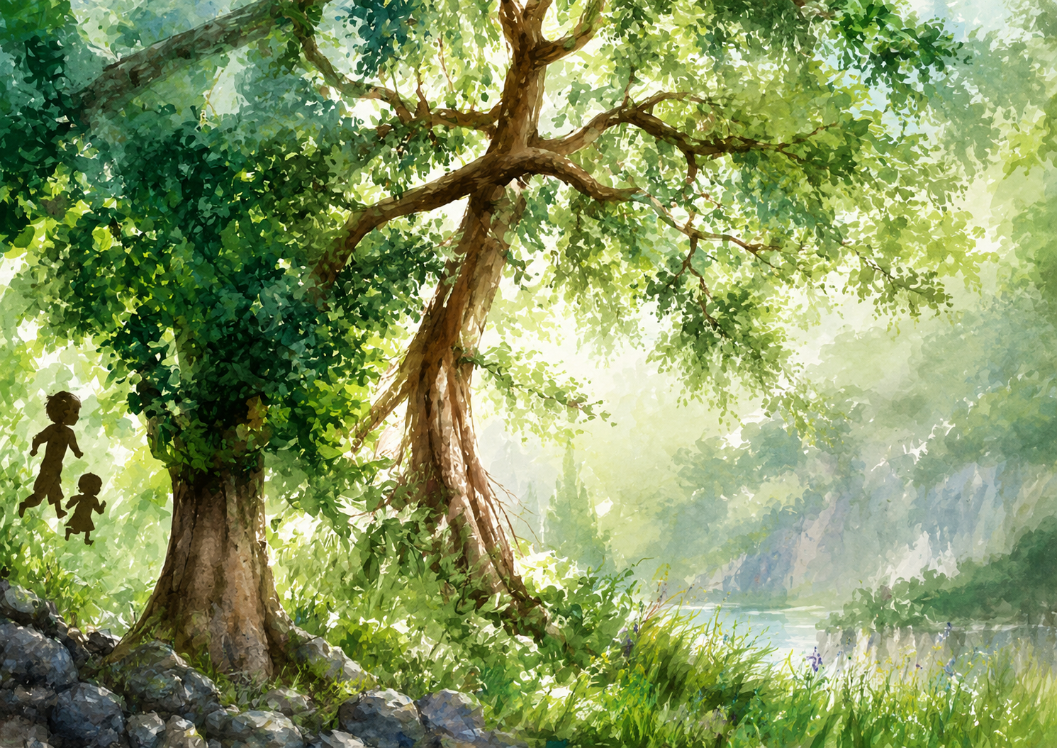 Whispers Through the Forest Watercolour Art Printable Art