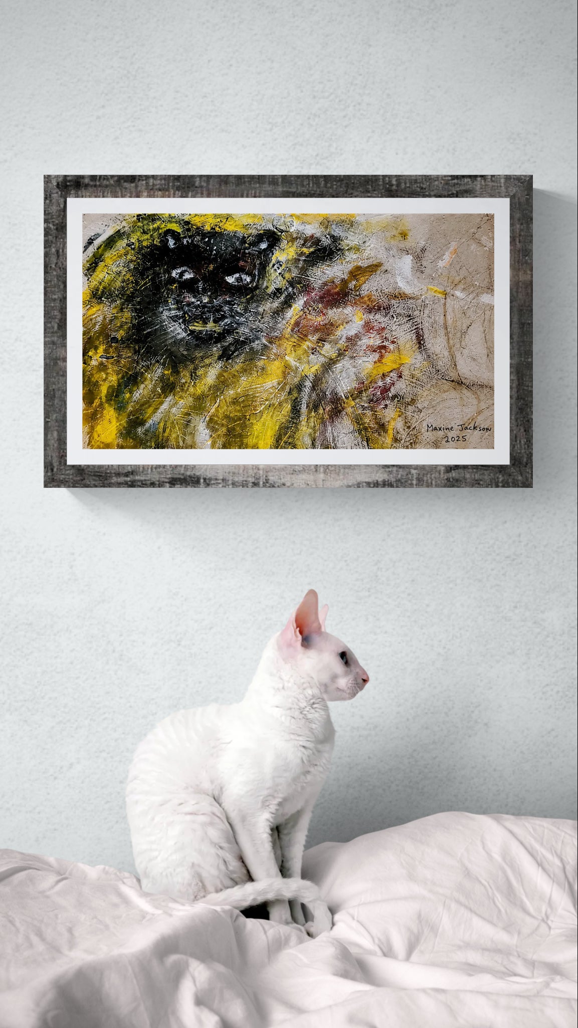 🖤 Black Panther Rising – Abstract Contemporary Wall Art Digital Download