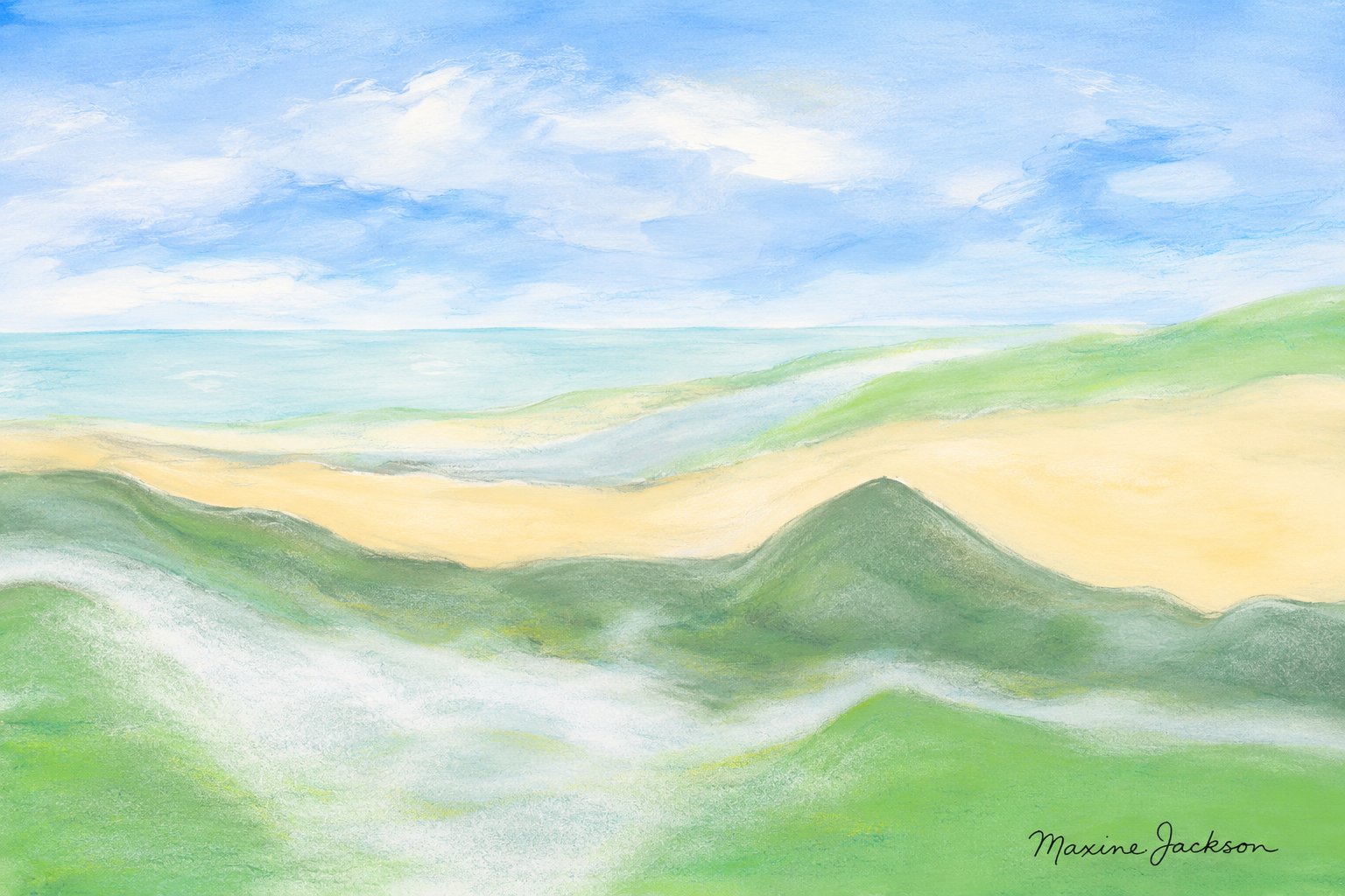 Whispers Of Sererity Digital Coastal Artwork Instant Download