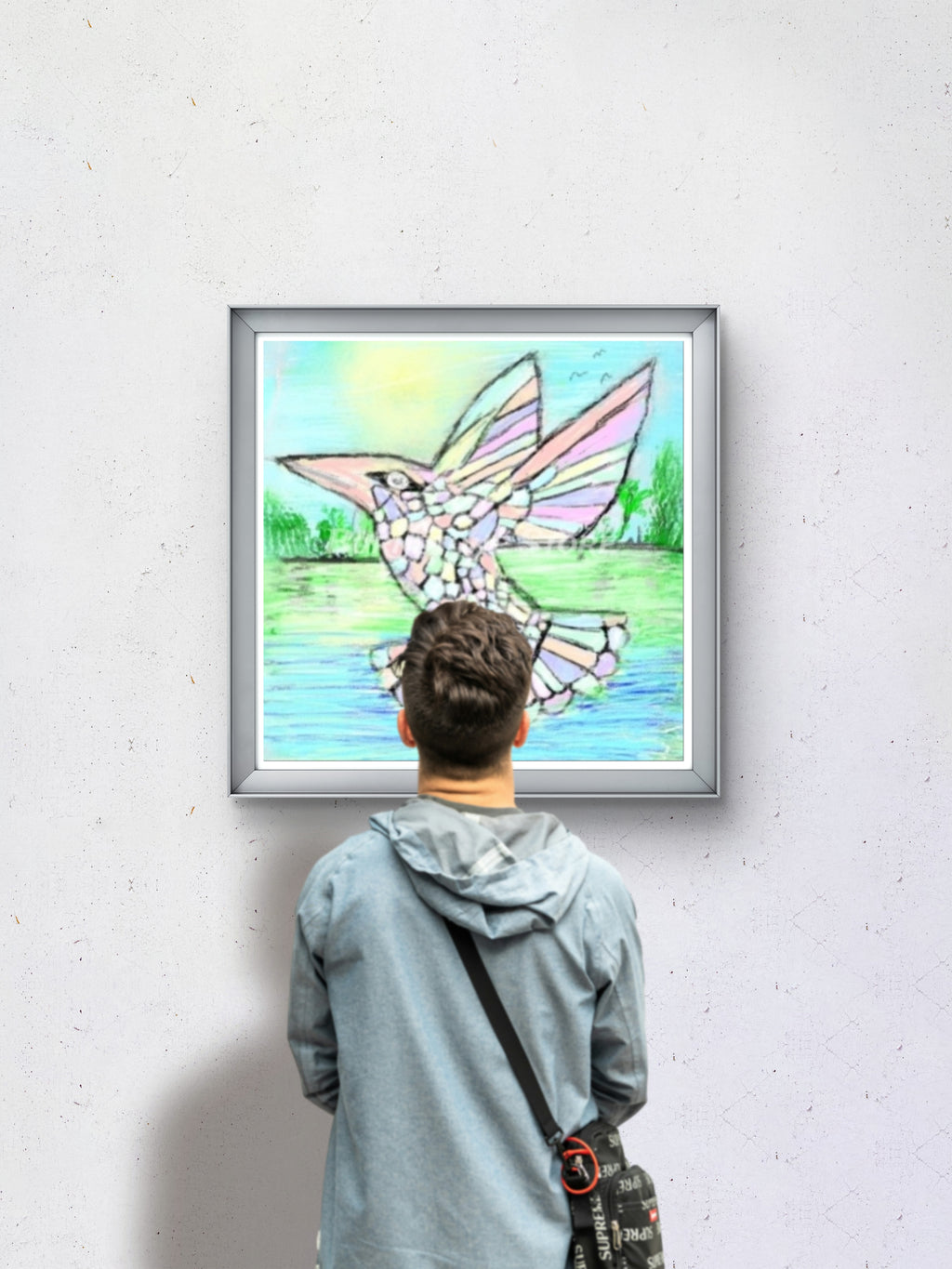 Beautiful Pastel Hummingbird – Original Digital Artwork