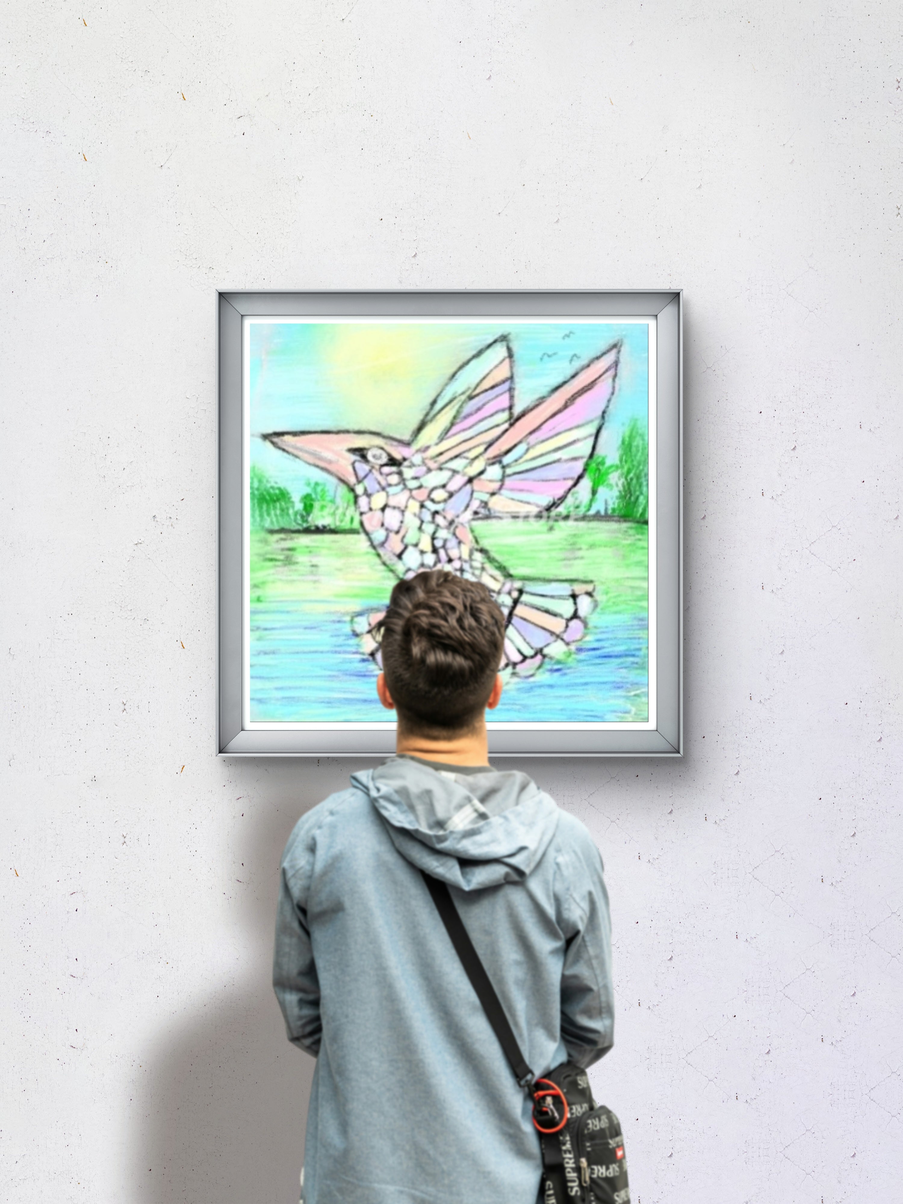 Beautiful Pastel Hummingbird – Original Digital Artwork