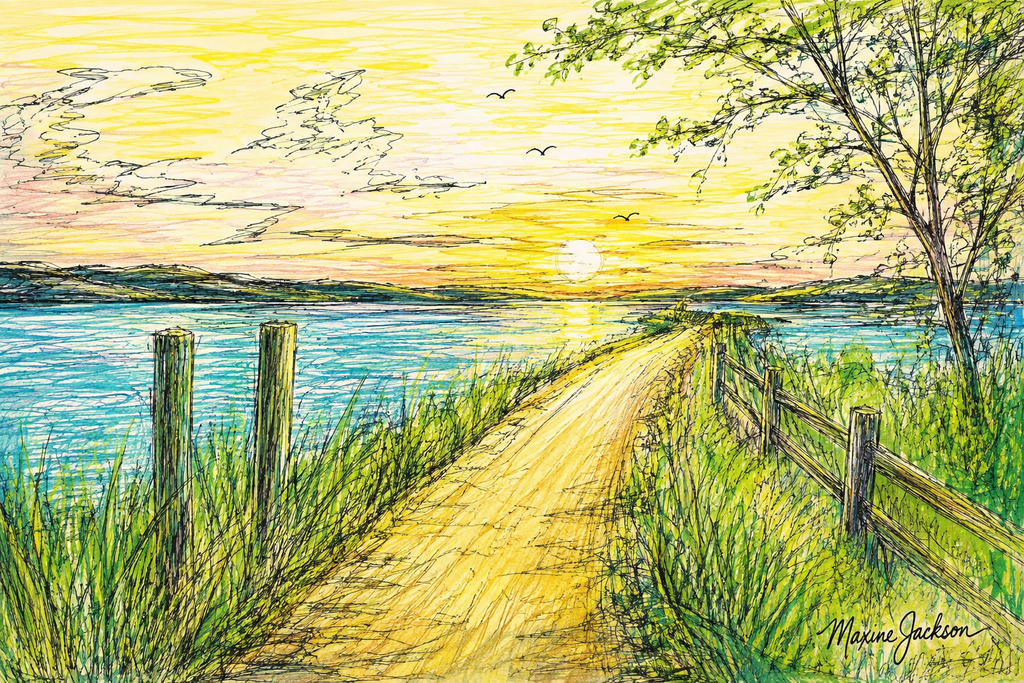 Over the Bridge Instant Digital Download of an Original Acrylic Painting