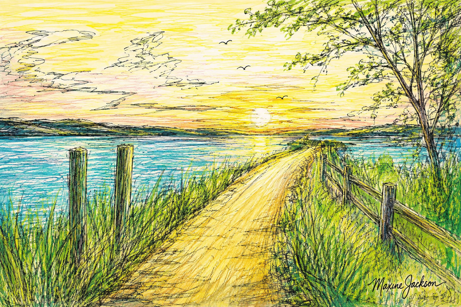 Over the Bridge Instant Digital Download of an Original Acrylic Painting