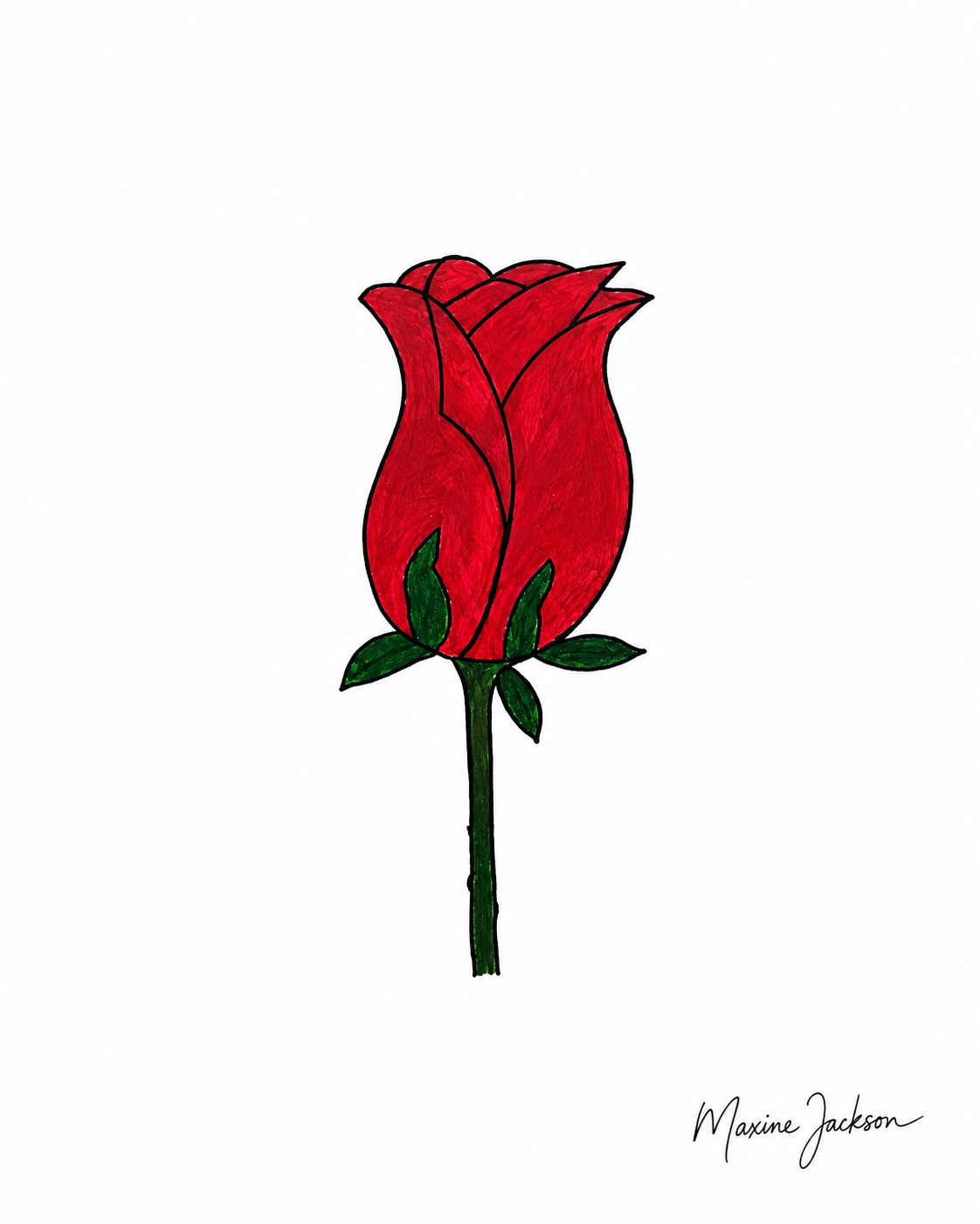 The Promise Rose – Original Hand-Drawn Acrylic Artwork - Digital Download