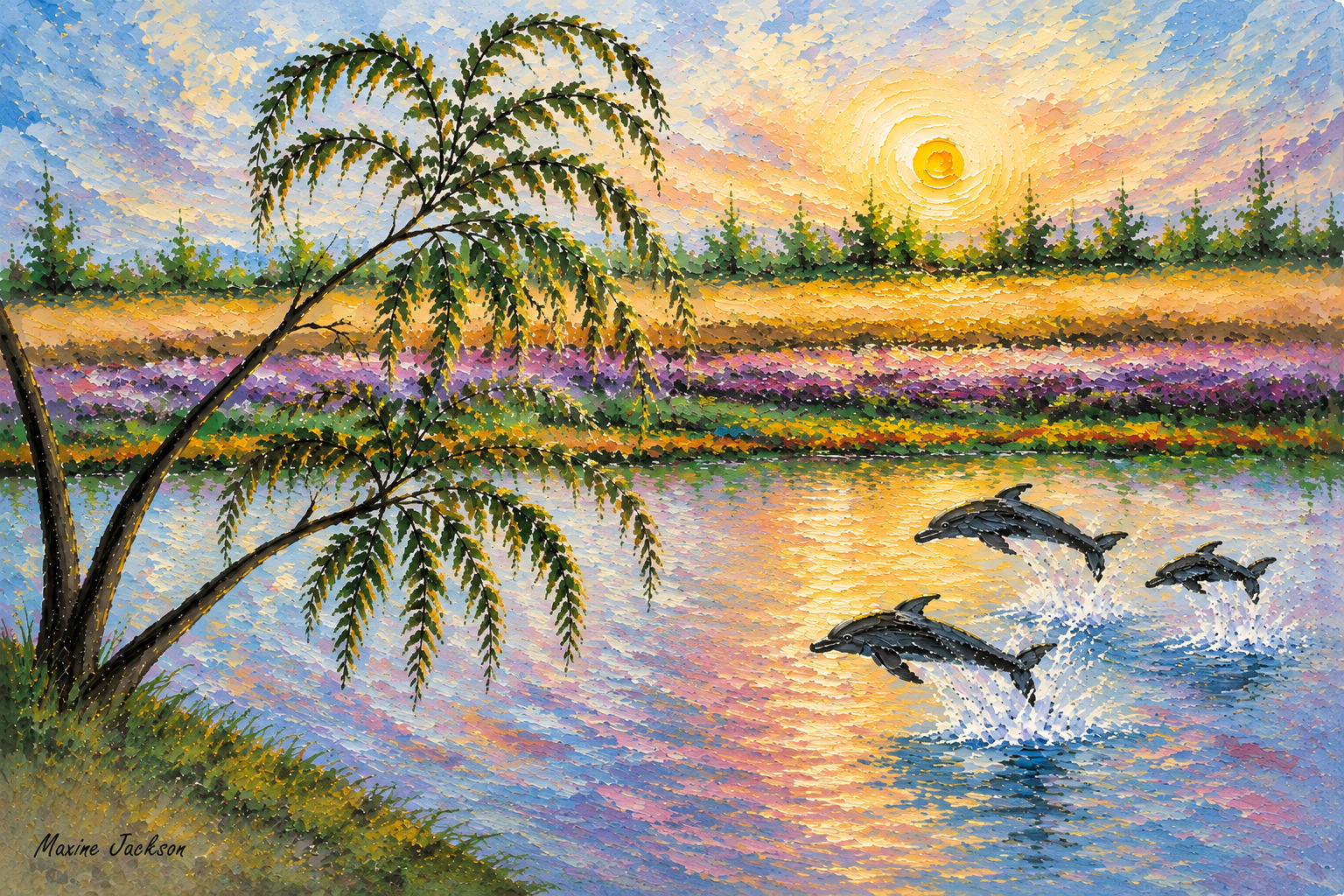 Where Dolphins Dance Digital Painting
