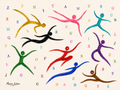 Alphabet in Motion – Colourful Abstract Figurative Art Print