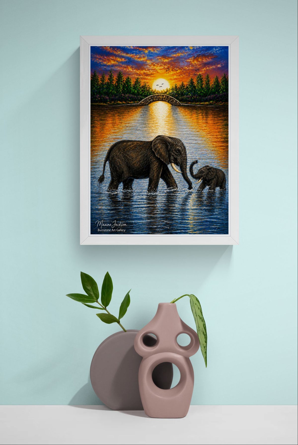 Mother & Baby Elephant – Printable Download