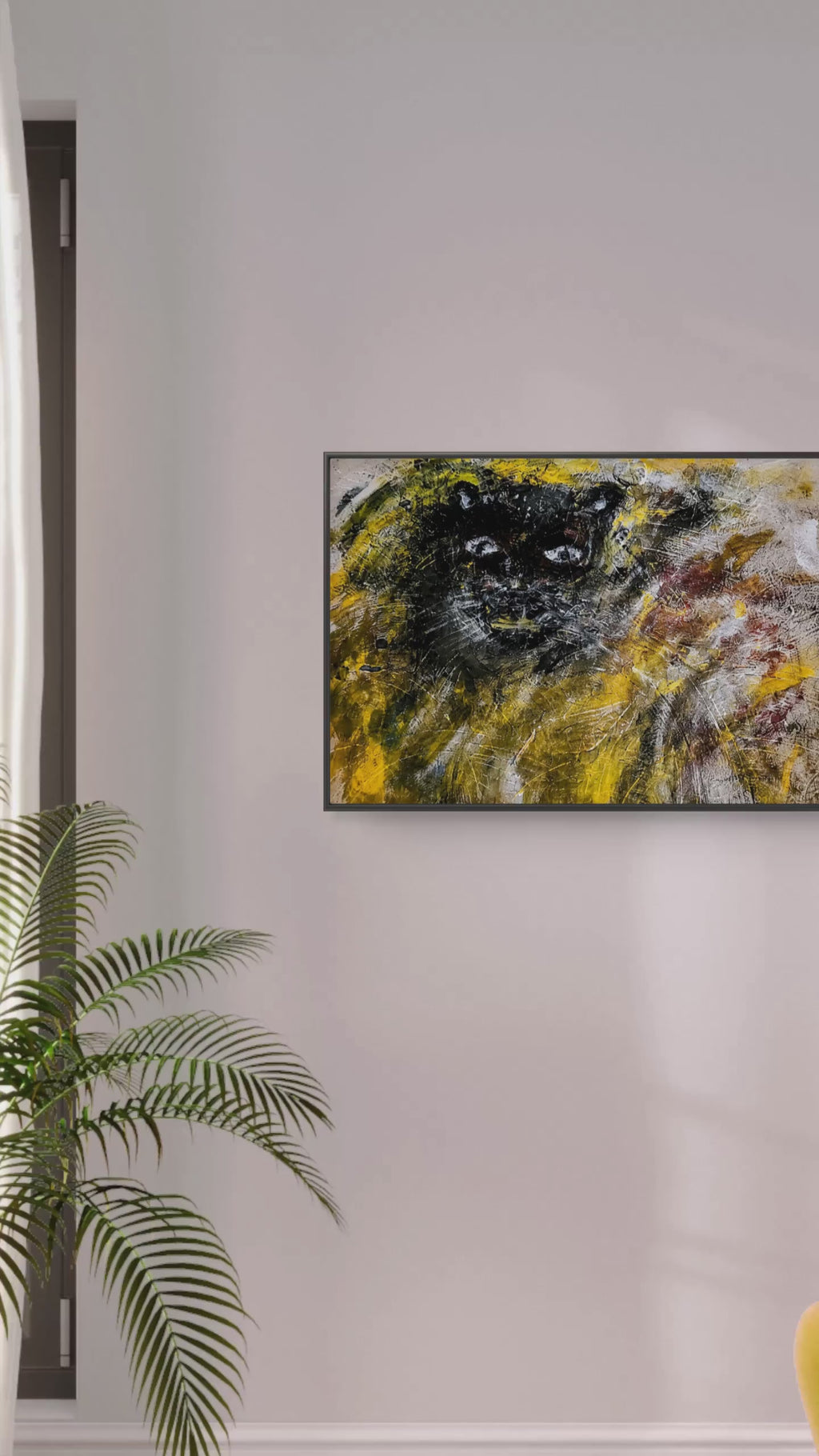 🖤 Black Panther Rising – Abstract Contemporary Wall Art Digital Download