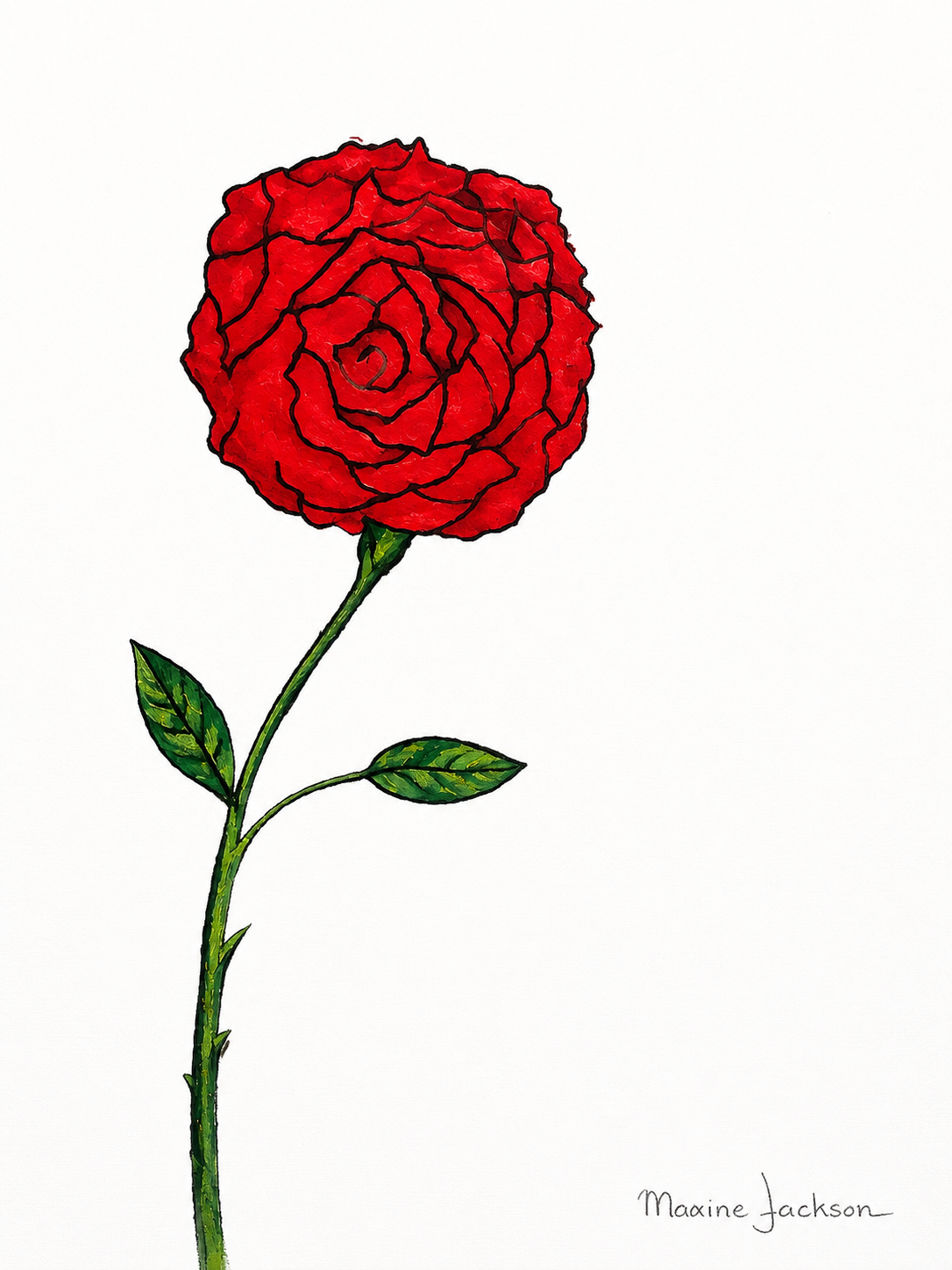 Scarlet Rose Printable Wall Art Red Rose Digital Download Maxine Jackson