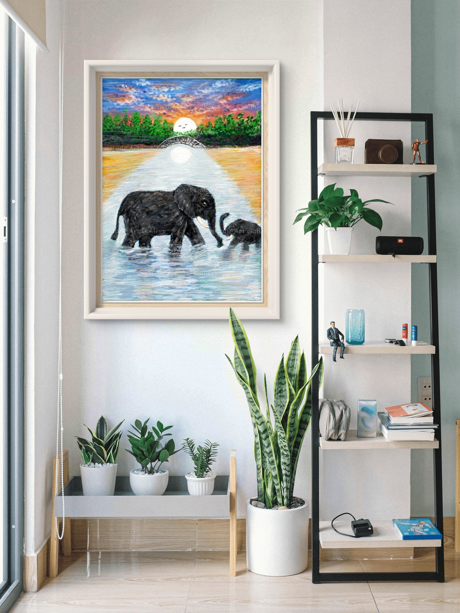 Mother & Baby Elephant – Original Digital Artwork by Maxine Jackson